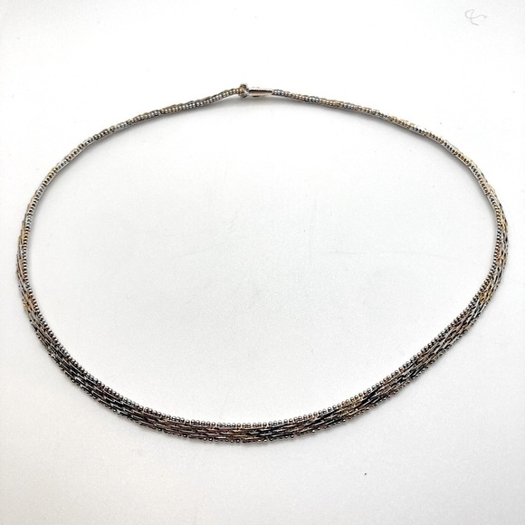 VTG Art Deco 800 Silver Mesh & Ball Bead Link Flat Laying Chain 16” / 17.9g - Picture 4 of 11